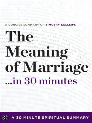 cover image of The Meaning of Marriage